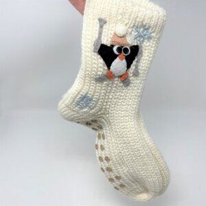 Socks Penguin Skiing Knitted Size M/L NWOT